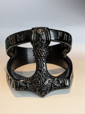 Viking Mjolnir Ring Nordic Celtic Knot Thor's Hammer Stainless Ring Sz 12-13